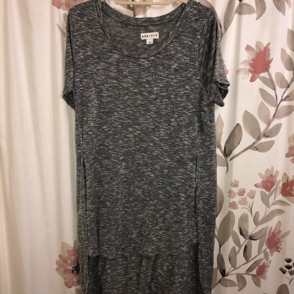 Ava & Viv Tops - Grey High Low Top